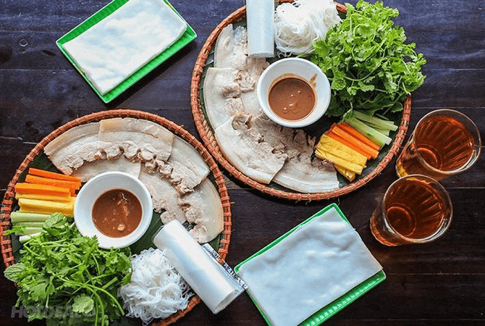 Địa điểm ăn uống Đà Nẵng - Hội An 30/4 Món bánh tráng cuốn thịt heo
